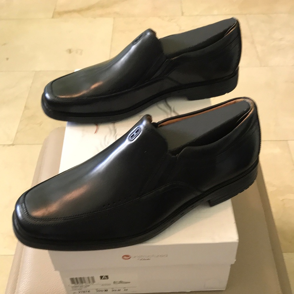 Clarks Unbrylan Lane Black Leather Shoes - Picture 4 of 8